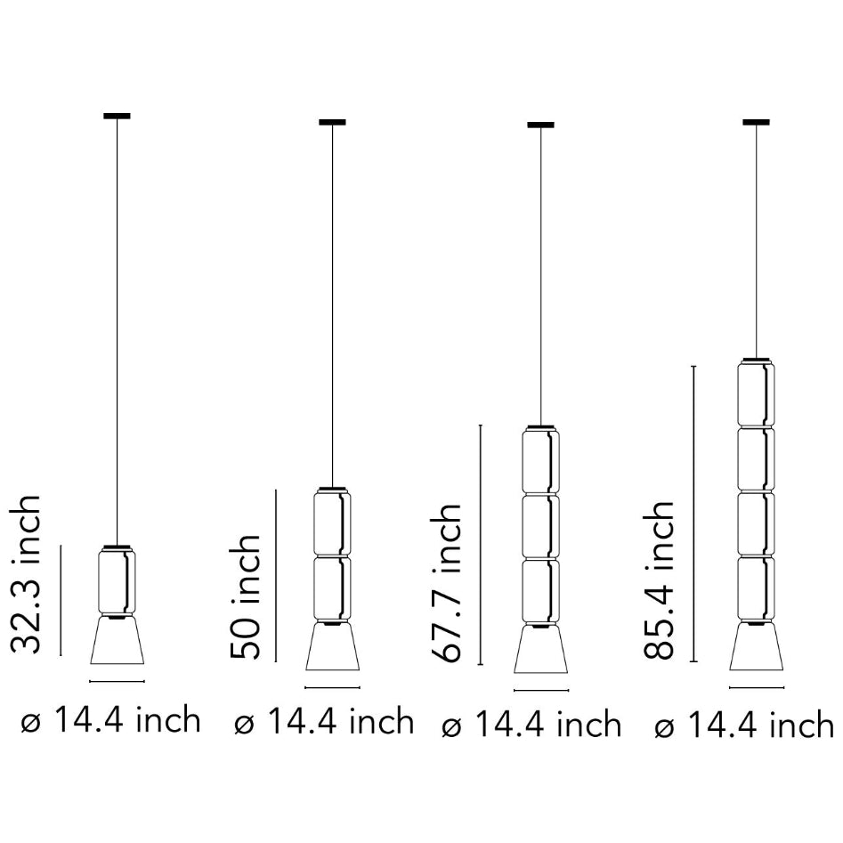FLOS | NOCTAMBLUE LOW CYLINDER WITH CONE PENDANT LIGHT | $9,540.00 - $19,080.00