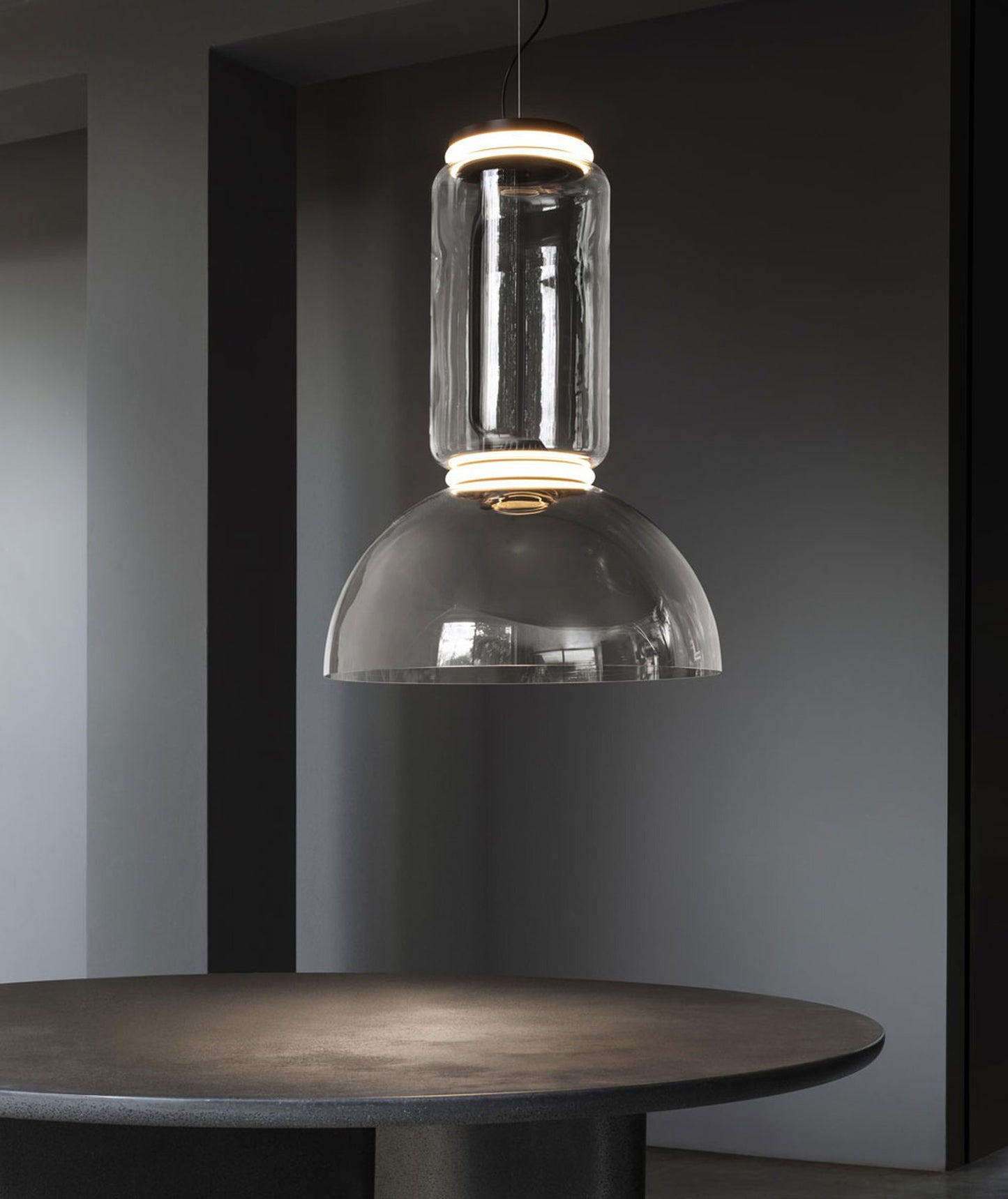 FLOS | NOCTAMBLUE LOW CYLINDER WITH BOWL PENDANT LIGHT | $10,680.00 - $19,720.00