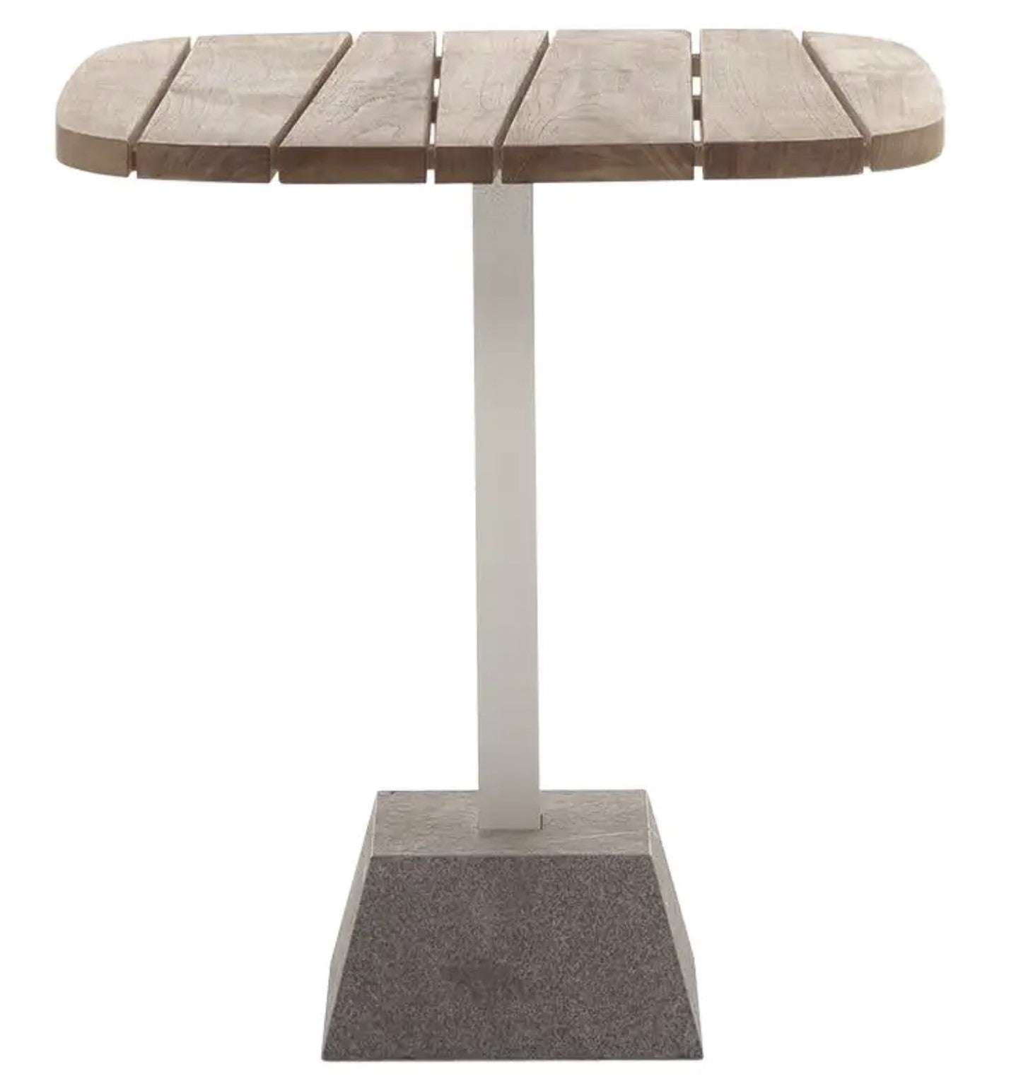 Inout 137 Table in Natural Teak Slats Top & Matt White Aluminium Base - $3,210.00