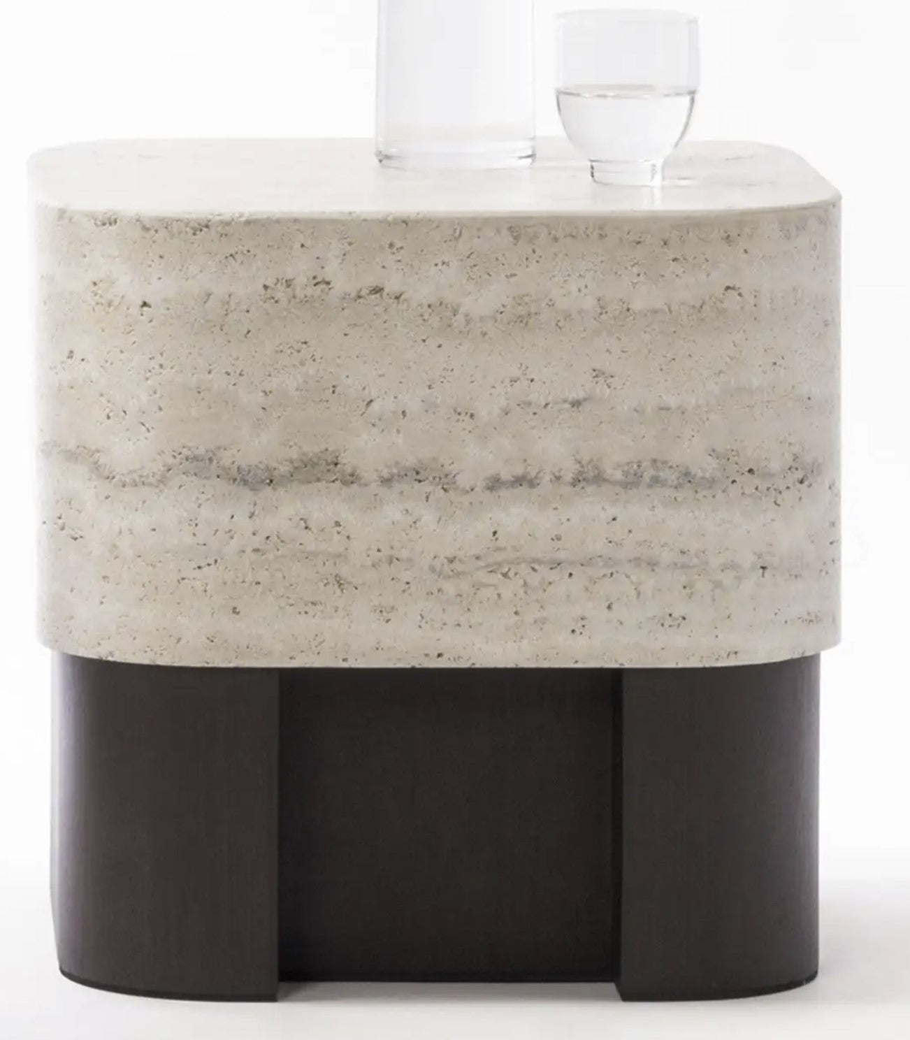 GIOBAGNARA | TRAVERTINE LARGE SIDE TABLE | $8,473.00