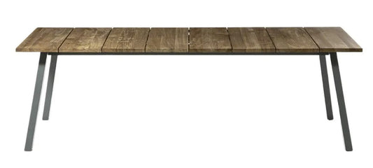 Large Inout Table in Natural Teak Slats Top with Grey Aluminium Frame - $7,550.00