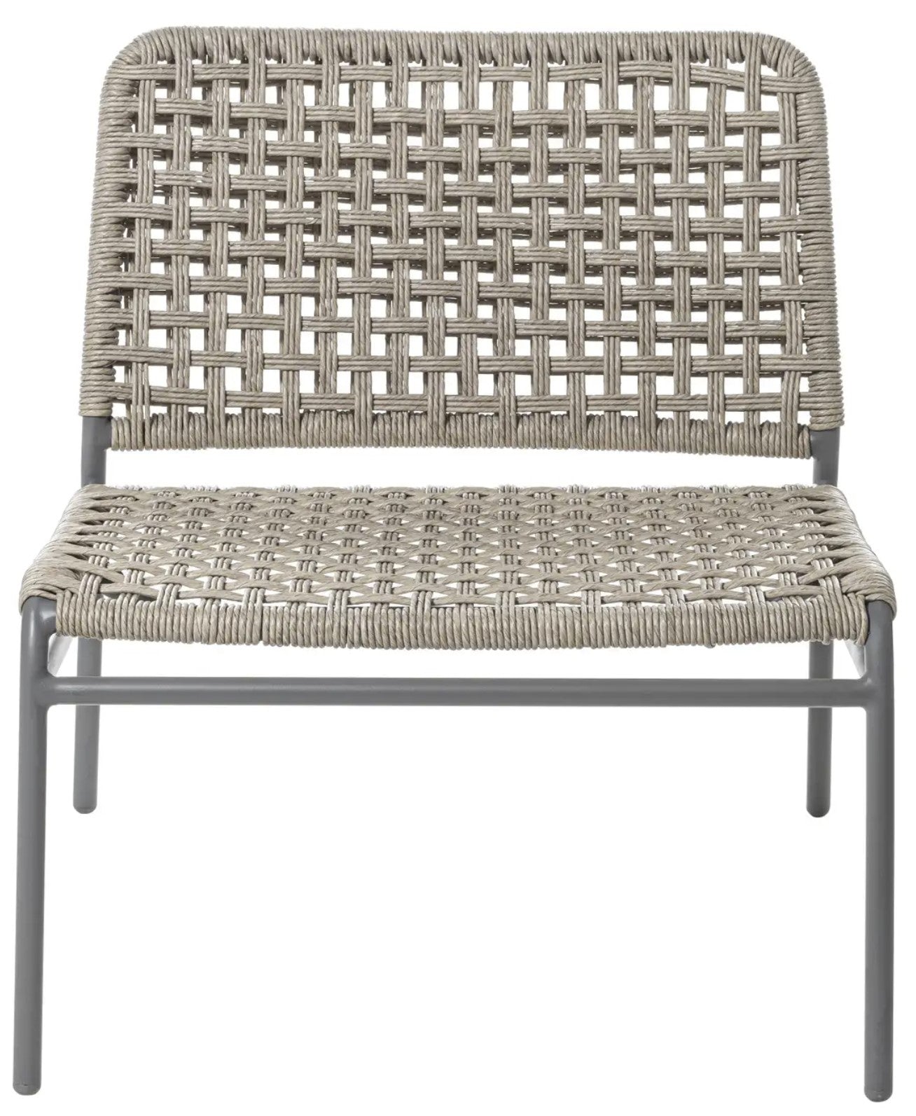 Straw Lounge Chair in Light Grey Aluminium Frame and Woven Resin Fiber - $1,520.00