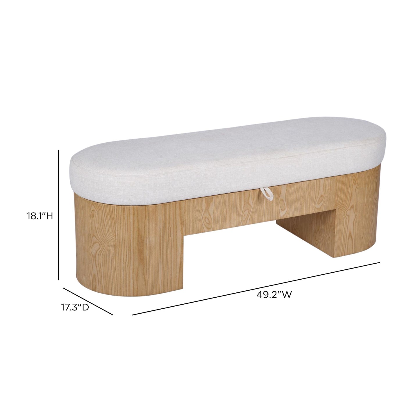 TOV FURNITURE | Poppi 49" Cream Performance Fabric Storage Bench | $933.13