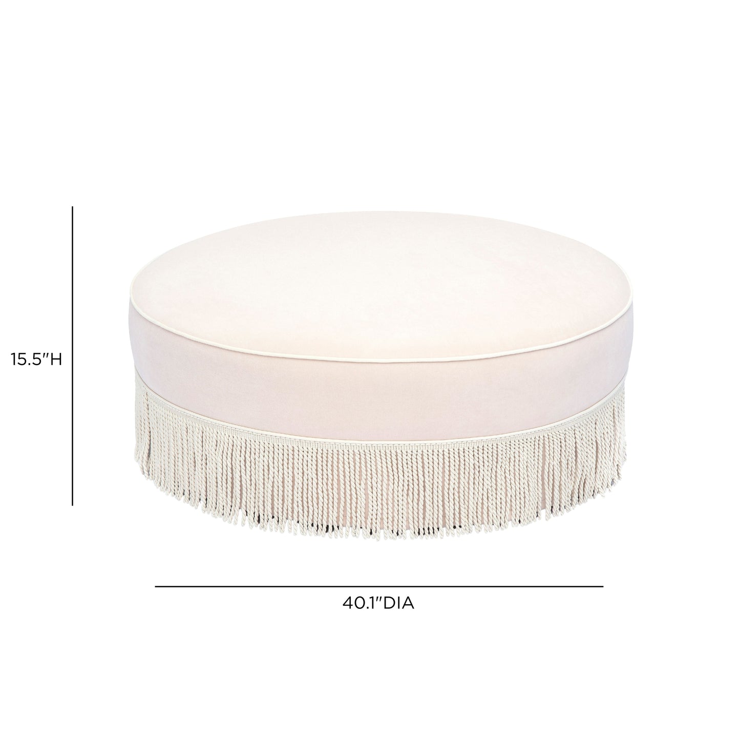 TOV FURNITURE | Tassy Tasseled Round Ottoman | Starting at $933.13