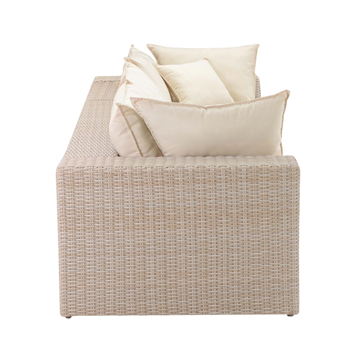 TOV FURNITURE | Cali 120" Performance Fabric & Wicker Outdoor Sofa | $2,690.93