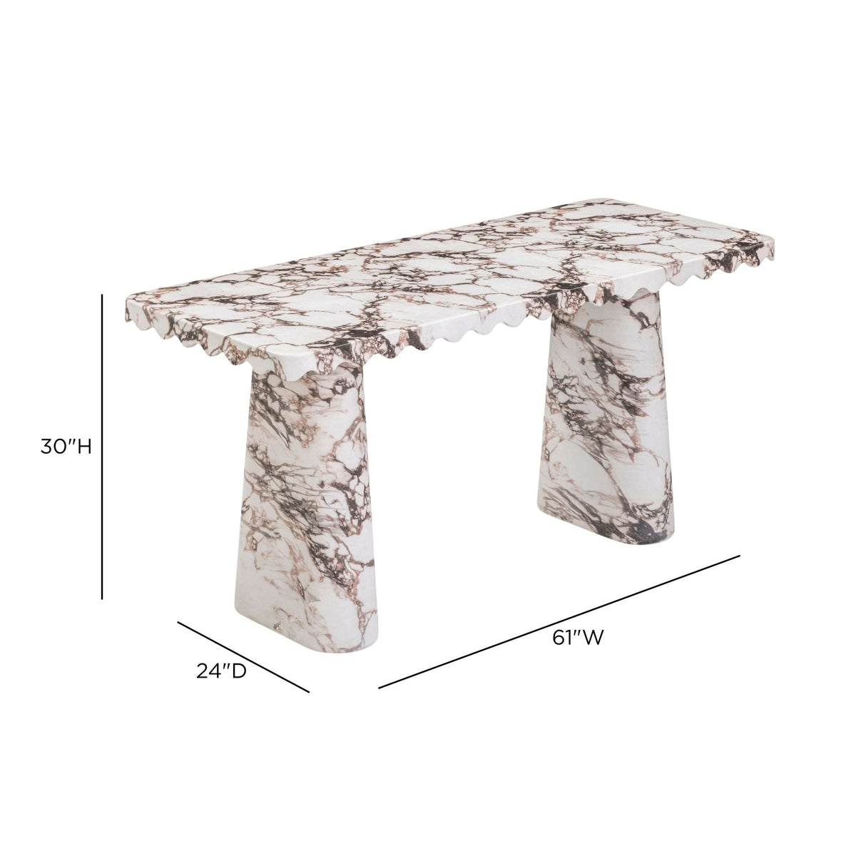 TOV FURNITURE | Janice 61" Breccia Faux Marble Console Desk | $1,494.13