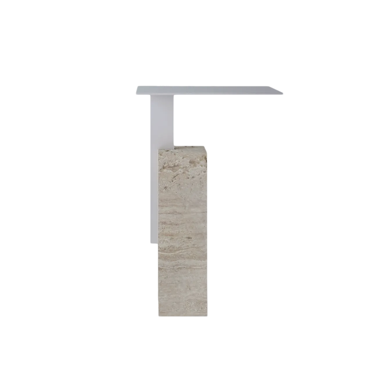 Travertine and Metal Side Table - $1,980.00