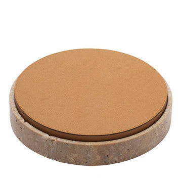 GIOBAGNARA | GIZA LEATHER & MARBLE ROUND BOX #8 | $855.00