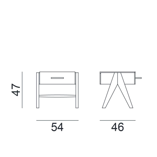 GERVASONI | PIER BEDSIDE TABLE | $1,179.00