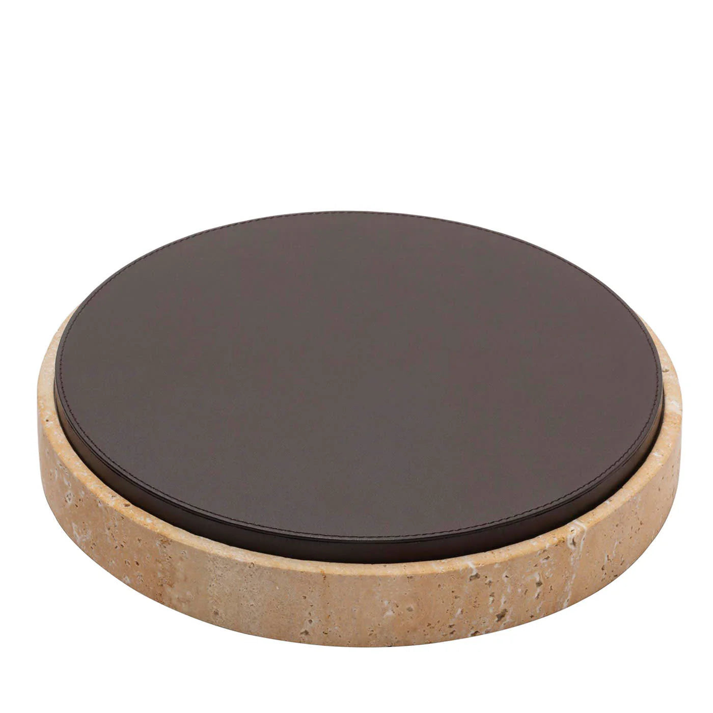 GIOBAGNARA | GIZA LEATHER & MARBLE ROUND BOX #1 | $855.00
