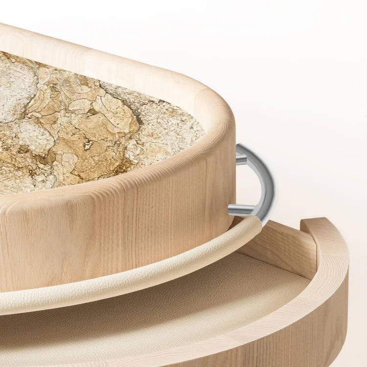 GIOBAGNARA | MARIS WOOD BASE WITH MARBLE TOP CONSOLE BY KELLY WEARSTLER | $32,990