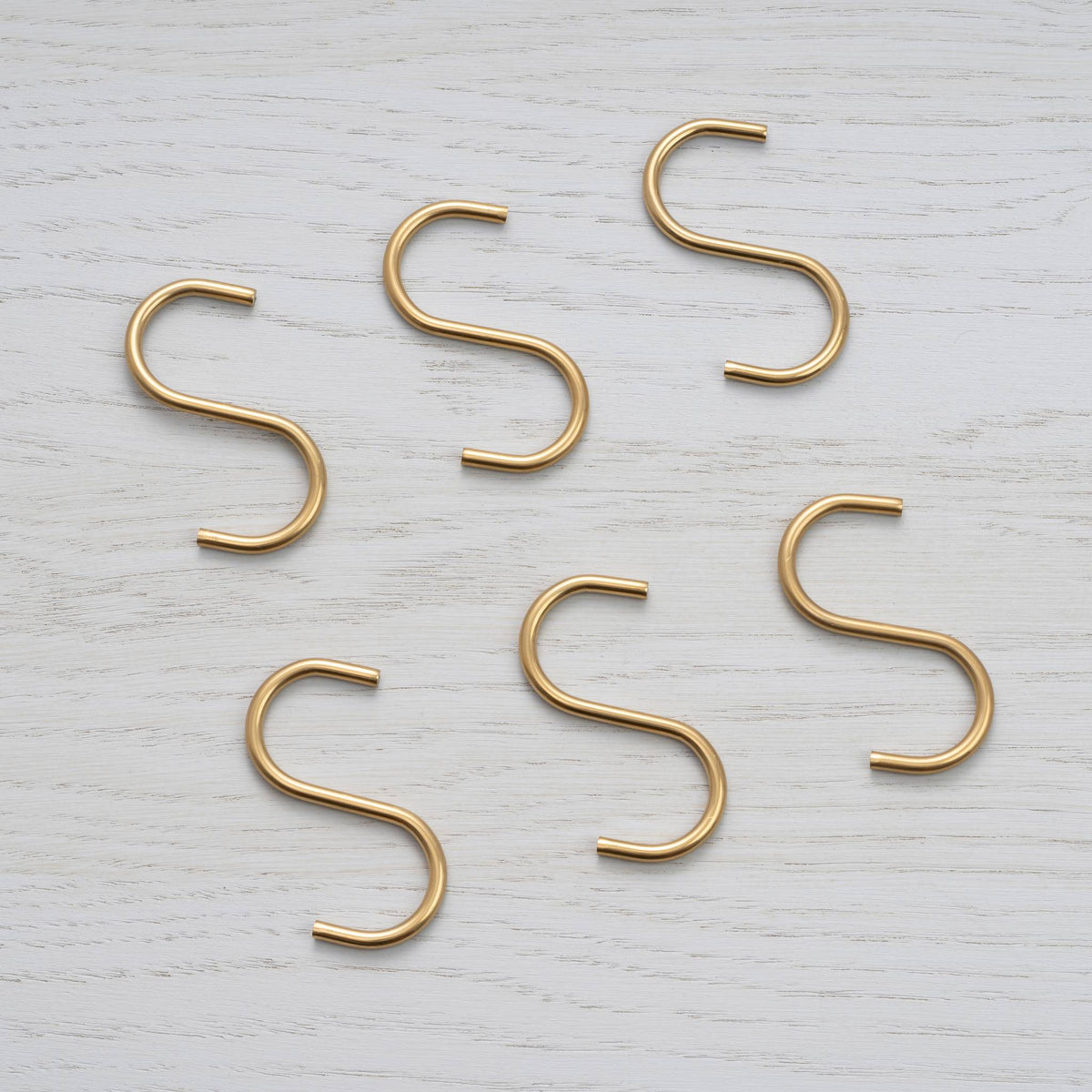 Hanger Shelf S Hook Brass Set of 6