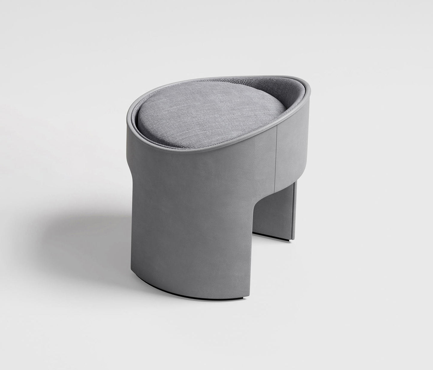 BLUE LEATHER ZOE POUF I $3,750.00