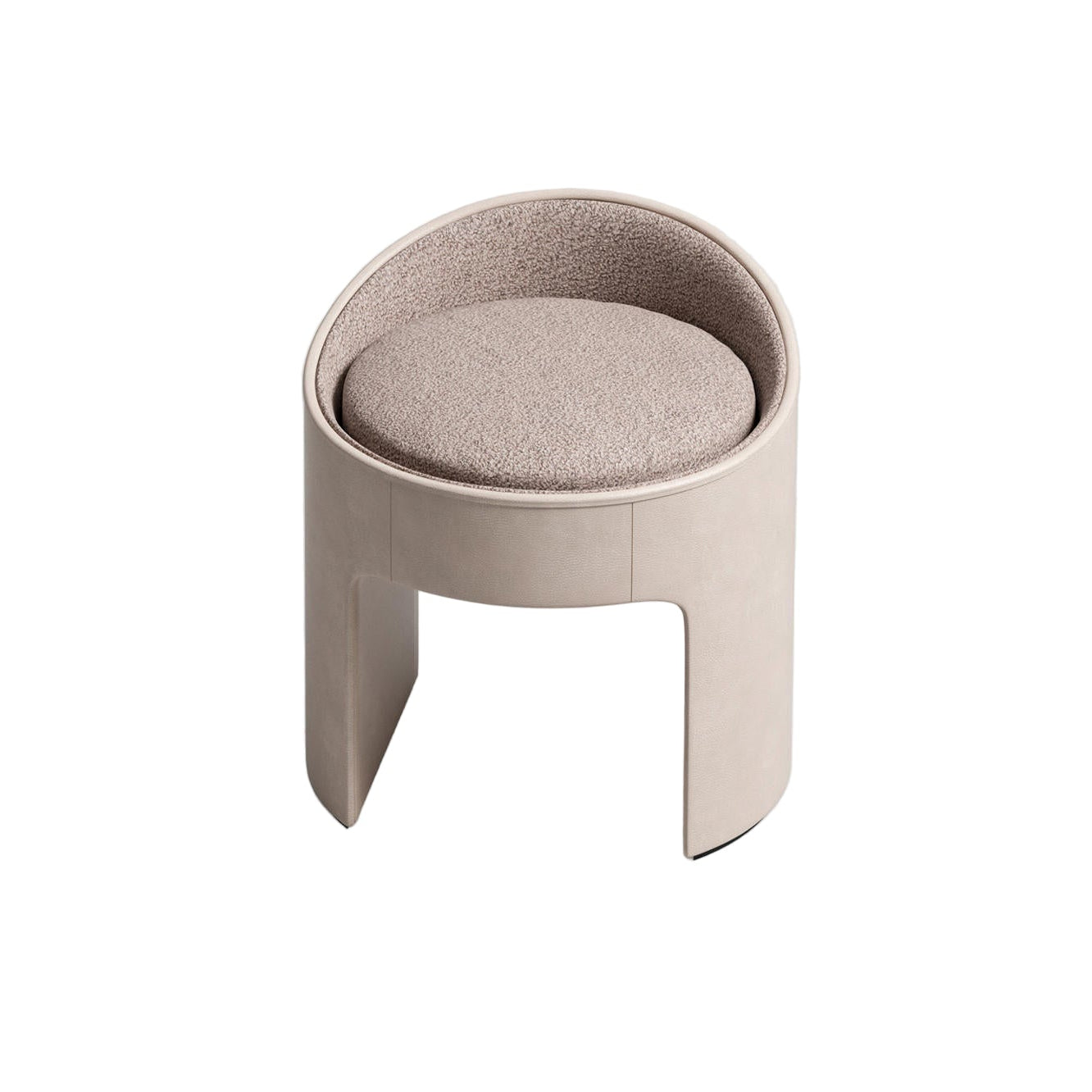 BLUE LEATHER ZOE POUF I $3,750.00