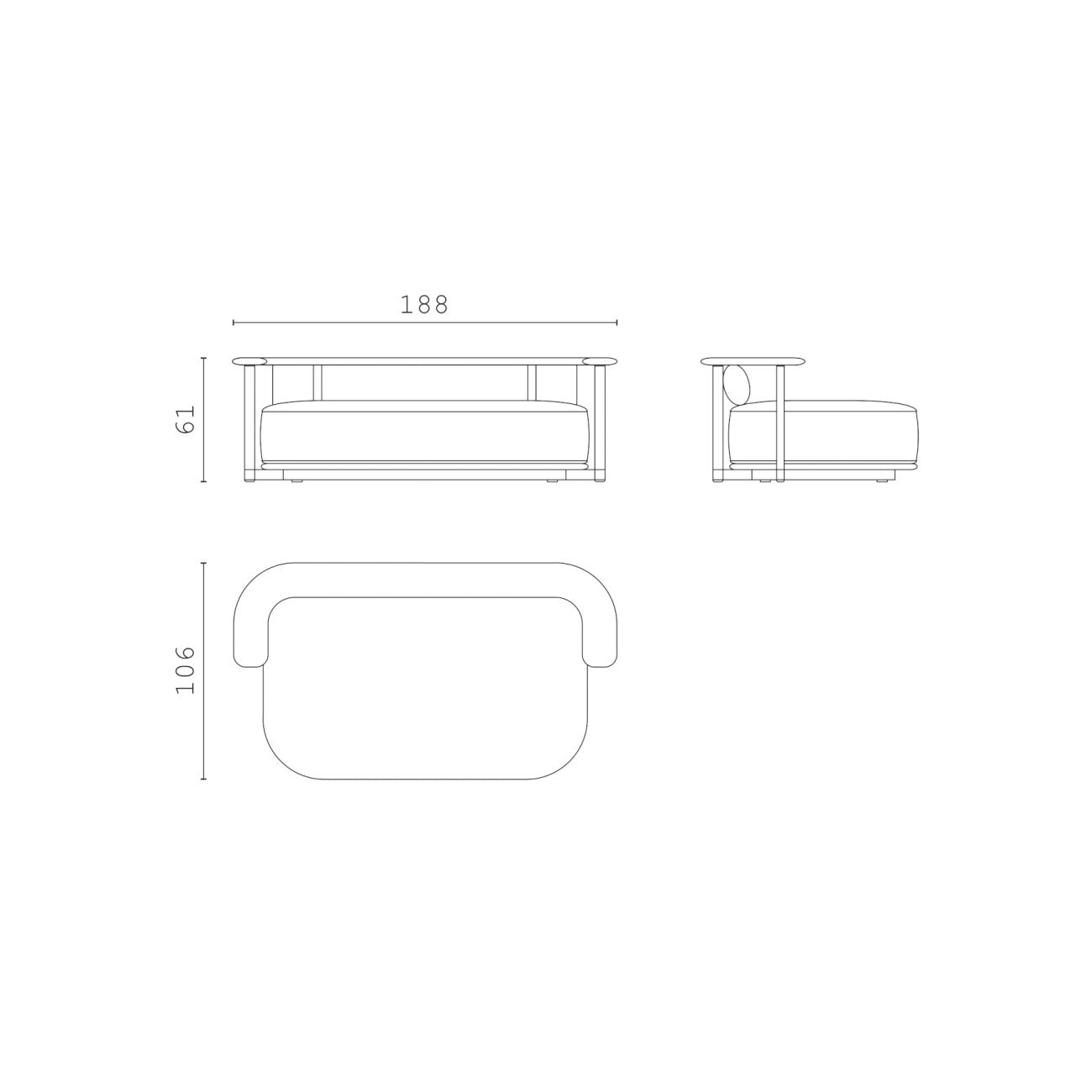 CPRN HOMOOD OUTDOOR | PEDRO LOVE SEAT SOFA I $33,885.00