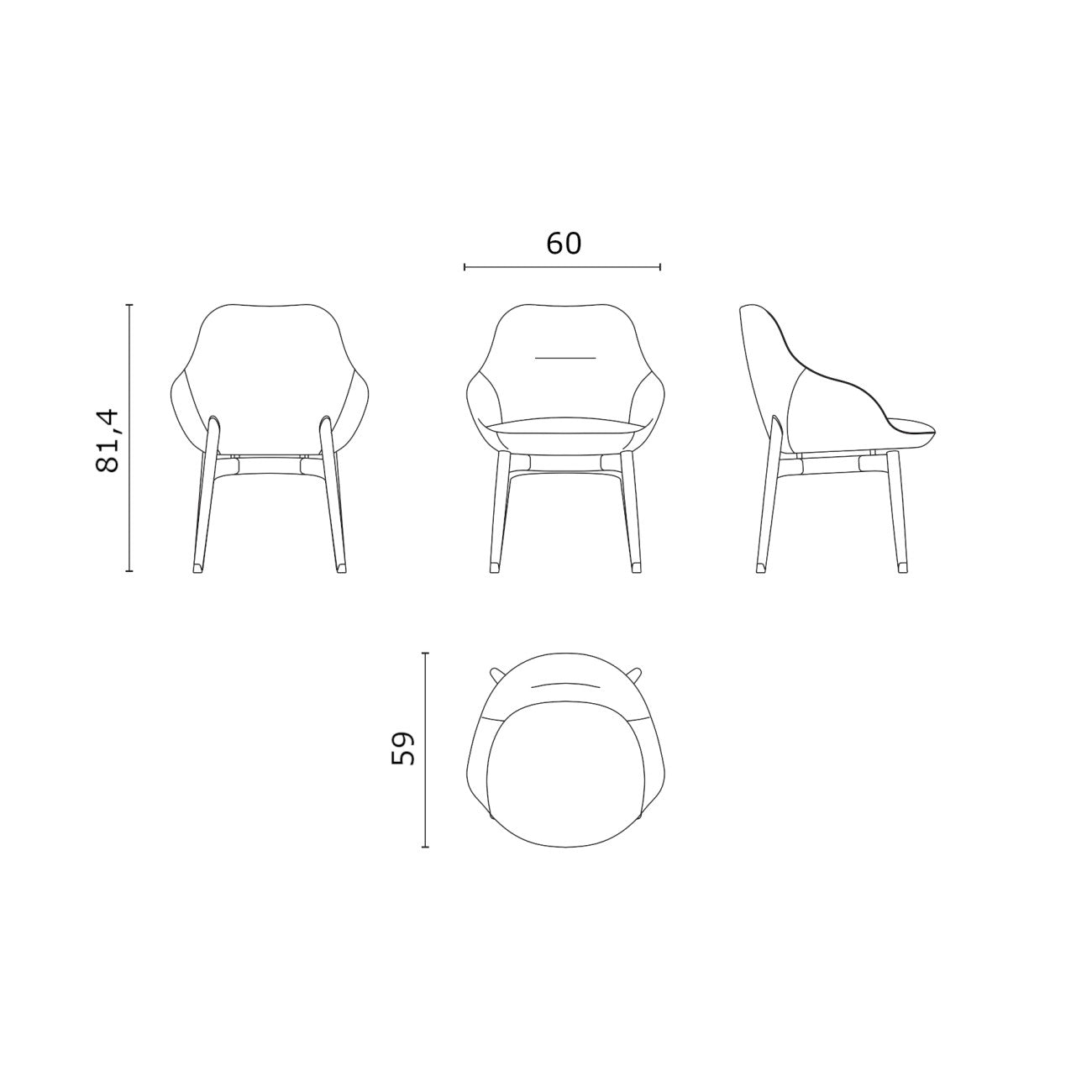 CPRN HOMOOD | Royal Leather and Fabric Dining Chair w. Arms  - $5,478.00