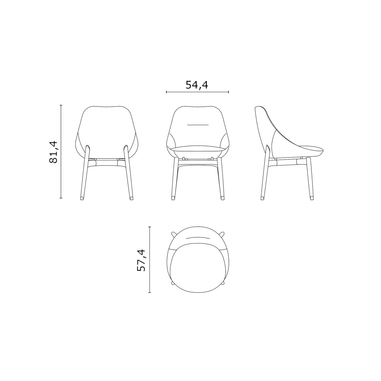 CPRN HOMOOD | Royal Fabric Dining Chair w.o Arms  - $4,660.00