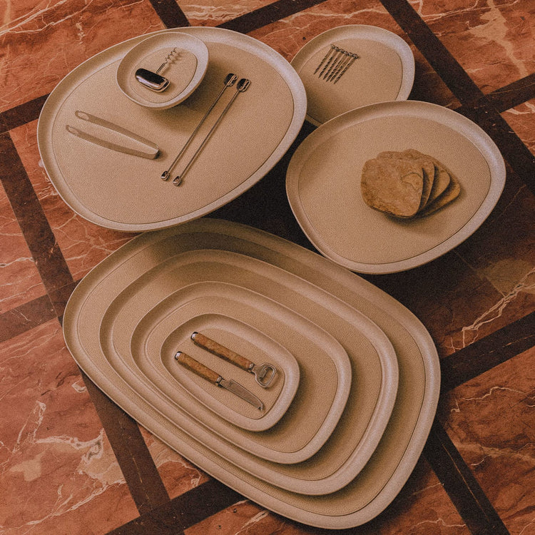 GIOBAGNARA | MARIS LARGE RECTANGULAR NATURAL TONES TRAY BY KELLY WEARSTLER | $850.00