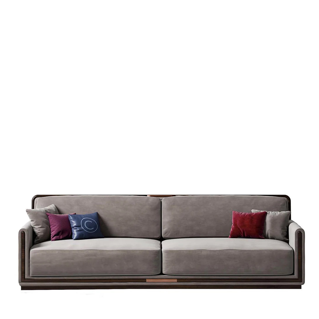 CPRN HOMOOD I GRAY LEATHER 3-SEATER SOFA I $21,840.00