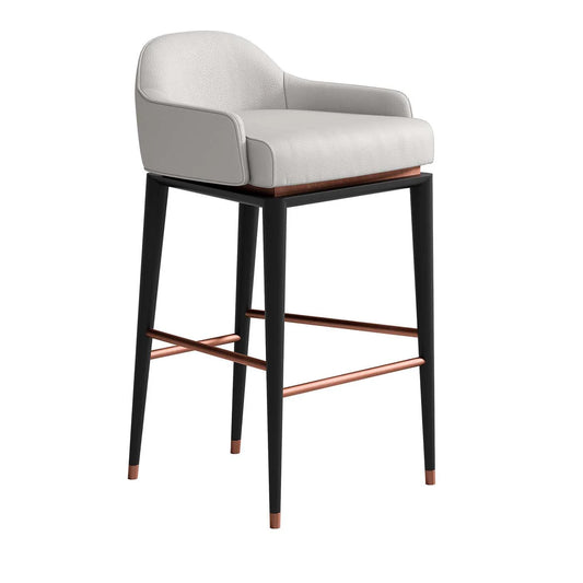 WHITE LEATHER BAR STOOL I $4,050.00