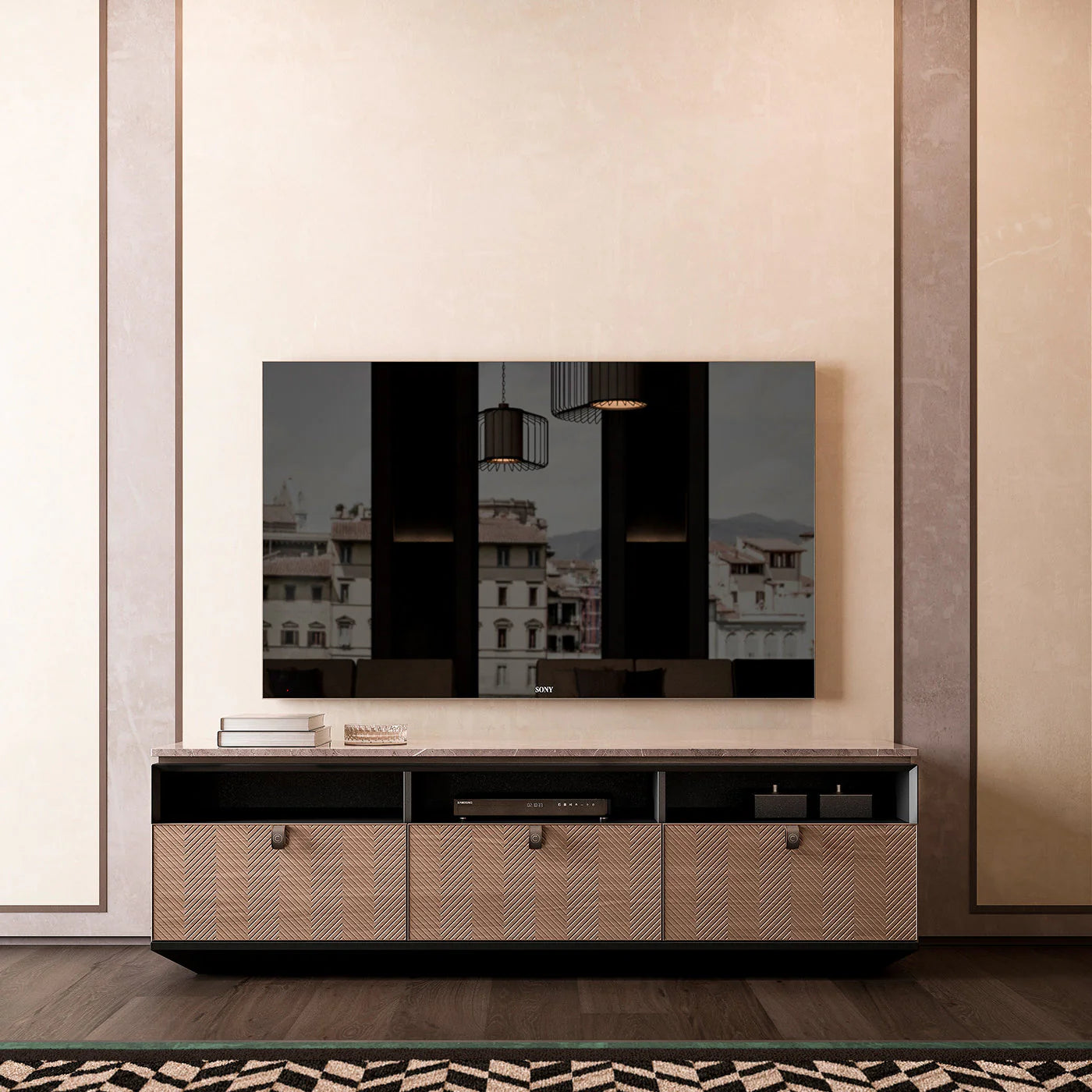 CPRN HOMOOD I MARBLE TV SIDEBOARD I $17,710.00