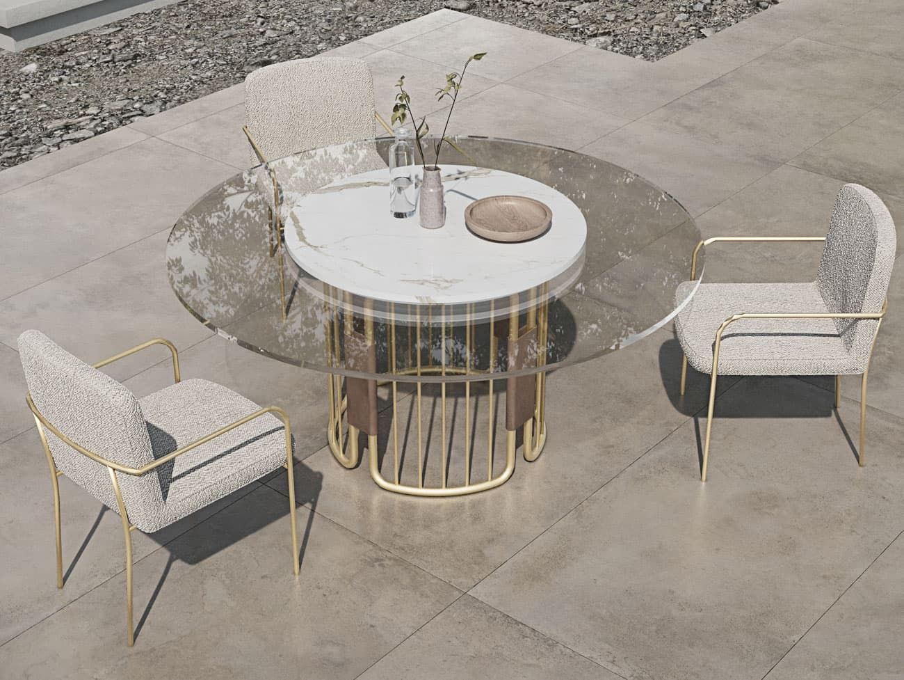 FORMITALIA OUTDOOR | Sunflower Dining Table w. Lazy Susan - $18,655.00