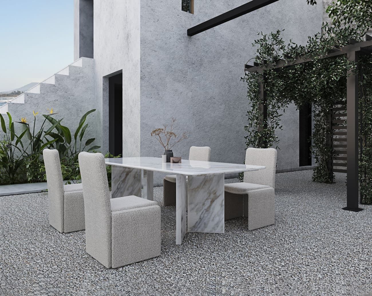 FORMITALIA OUTDOOR | Tenerife Marble Dining Table - $31,845.00