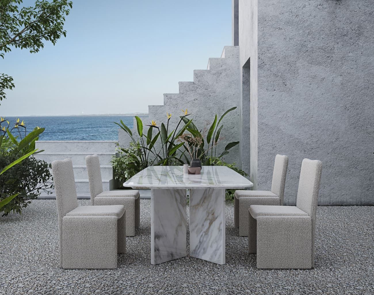 FORMITALIA OUTDOOR | Tenerife Marble Dining Table - $31,845.00
