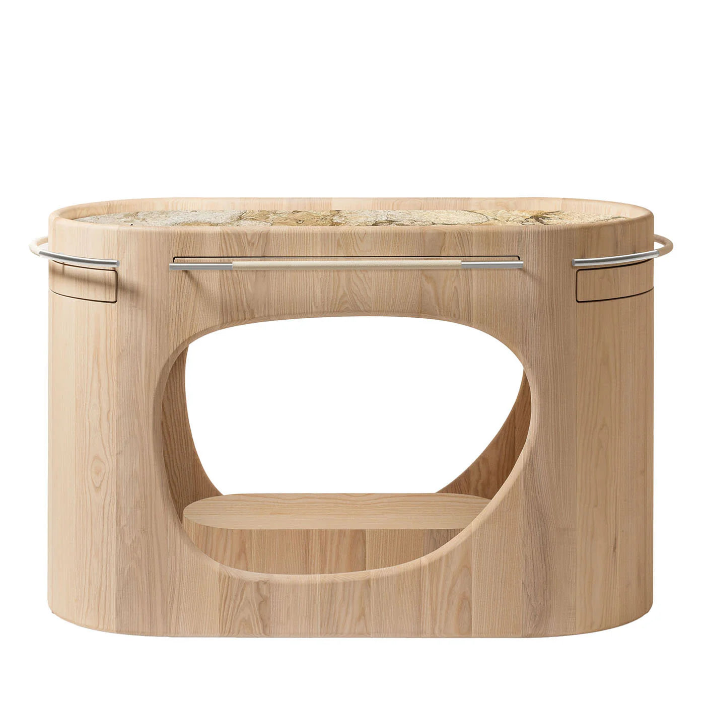 GIOBAGNARA | MARIS WOOD BASE WITH MARBLE TOP CONSOLE BY KELLY WEARSTLER | $32,990