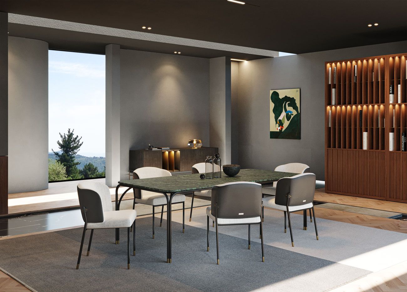 ASTON MARTIN HOME | V240 VERDE MARBLE DINING TABLE | $27,069.00 - $33,269.00