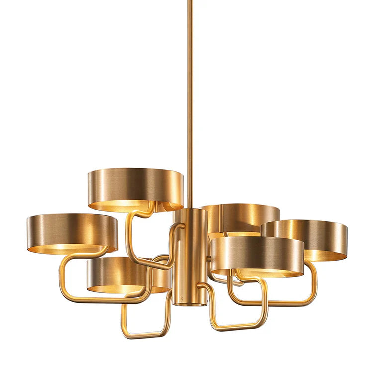 MASIERO | SOUND GALVANIZED BRUSHED METAL 6-LIGHT CHANDELIER | $9,405.00