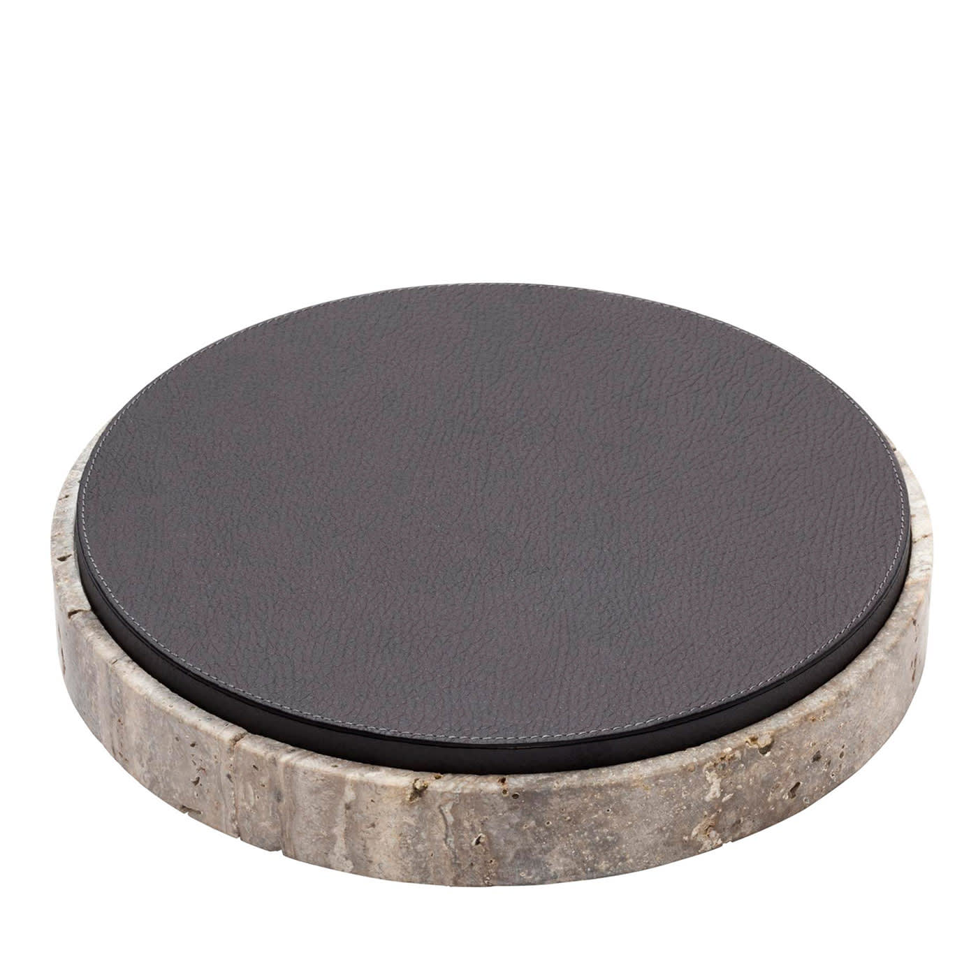 GIOBAGNARA | GIZA LEATHER & MARBLE ROUND BOX #2 | $855.00