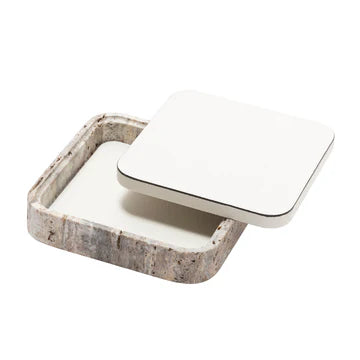GIOBAGNARA | GIZA LEATHER & MARBLE SQUARE BOX #10 | $855.00