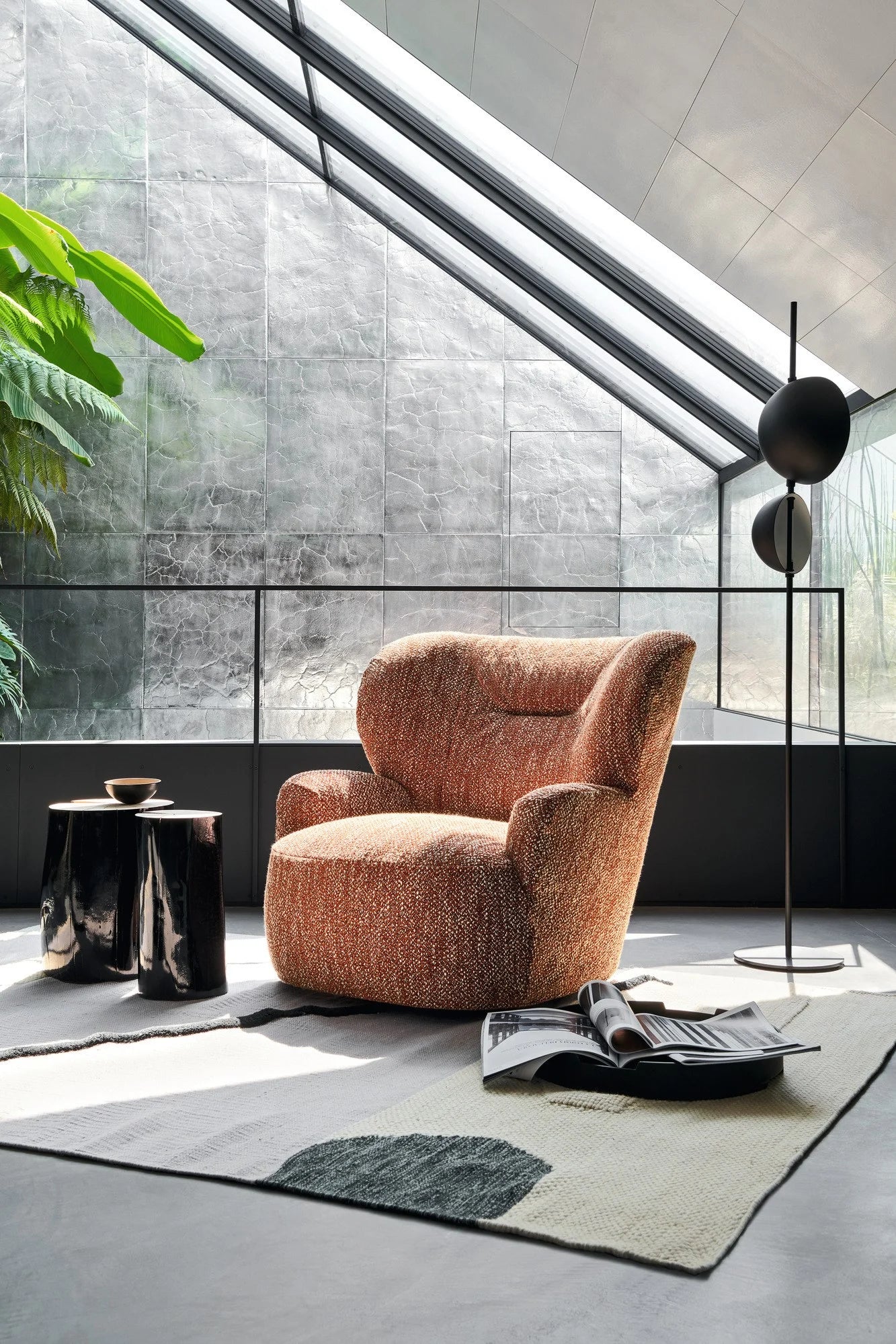 Gervasoni Loll 09 Swivel Armchair in Polar Upholstery by Paola Navone $4,4230.00