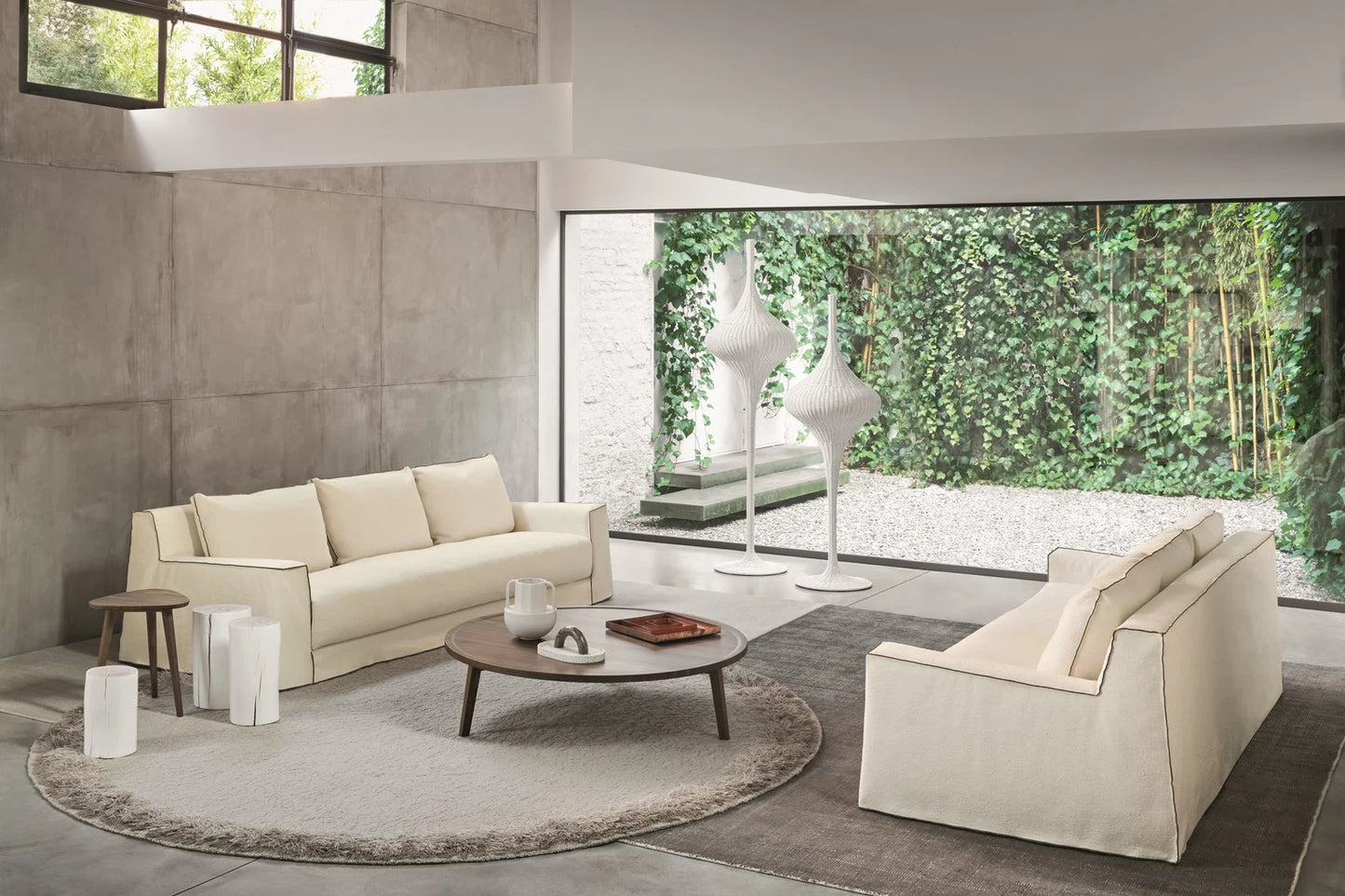 Gervasoni Loll 14 Sofa in White Linen Upholstery by Paola Navone - $9,250.00
