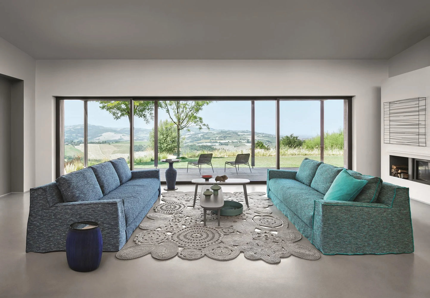 Gervasoni Loll 14 Sofa in White Linen Upholstery by Paola Navone - $9,250.00