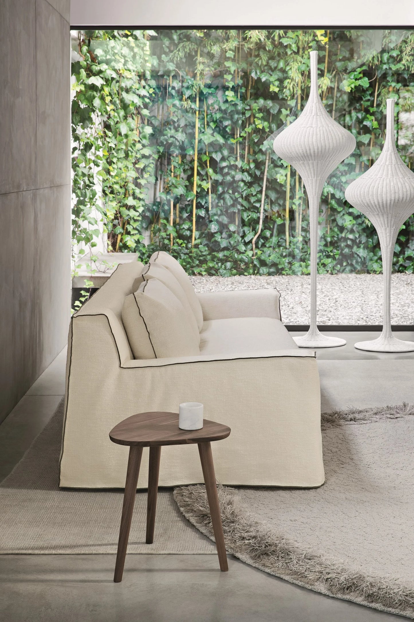 Gervasoni Loll 14 Sofa in White Linen Upholstery by Paola Navone - $9,250.00