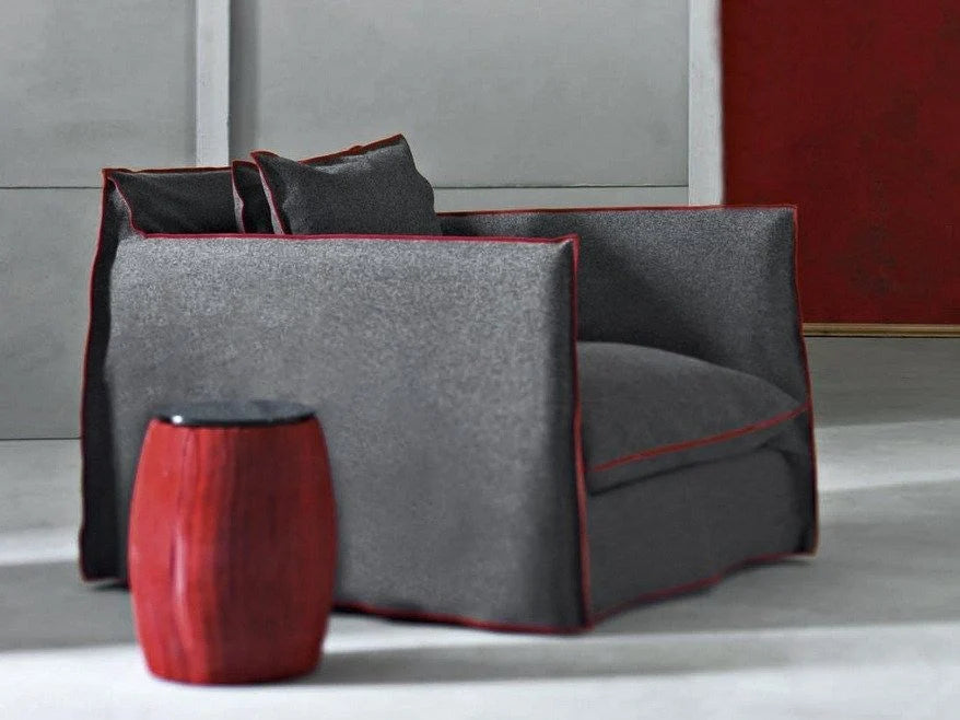 Gervasoni Ghost 01 Armchair in White Linen Upholstery by Paola Navone - $2,980.00