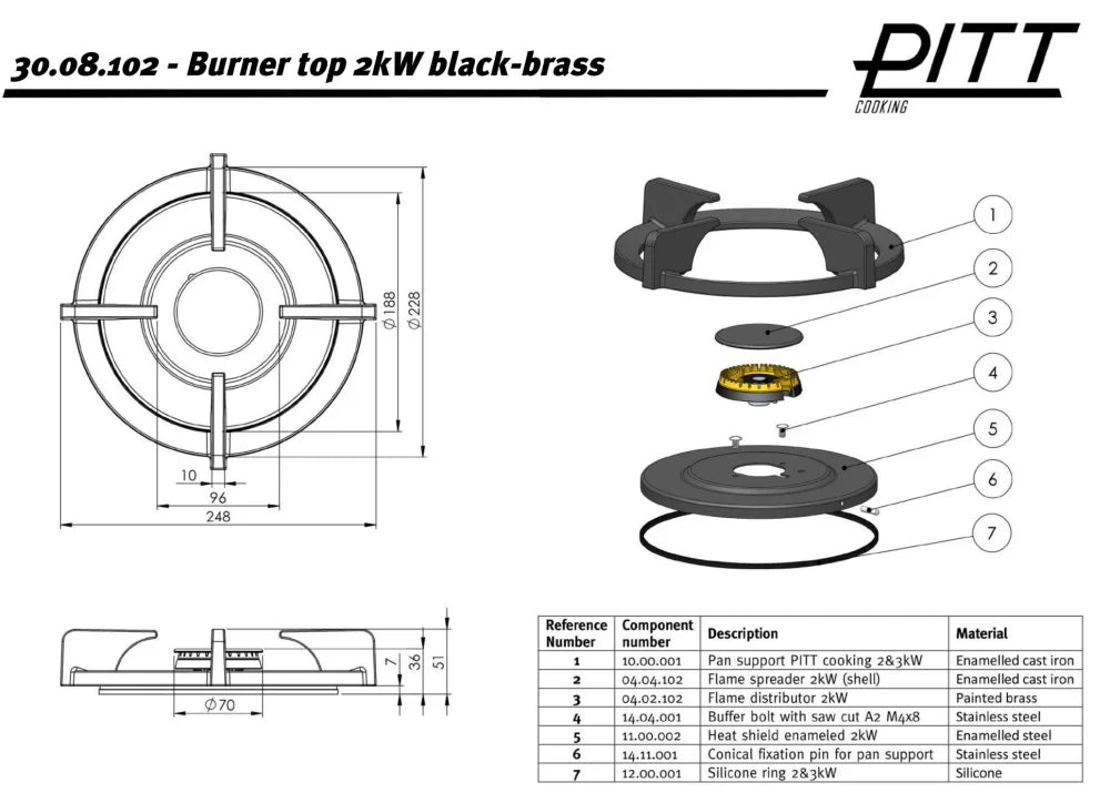 PITT COOKING | AKAN TOP MOUNTED 12 Inch MODULAR GAS COOKTOP WITH SINGLE BURNER | from $1,849.00