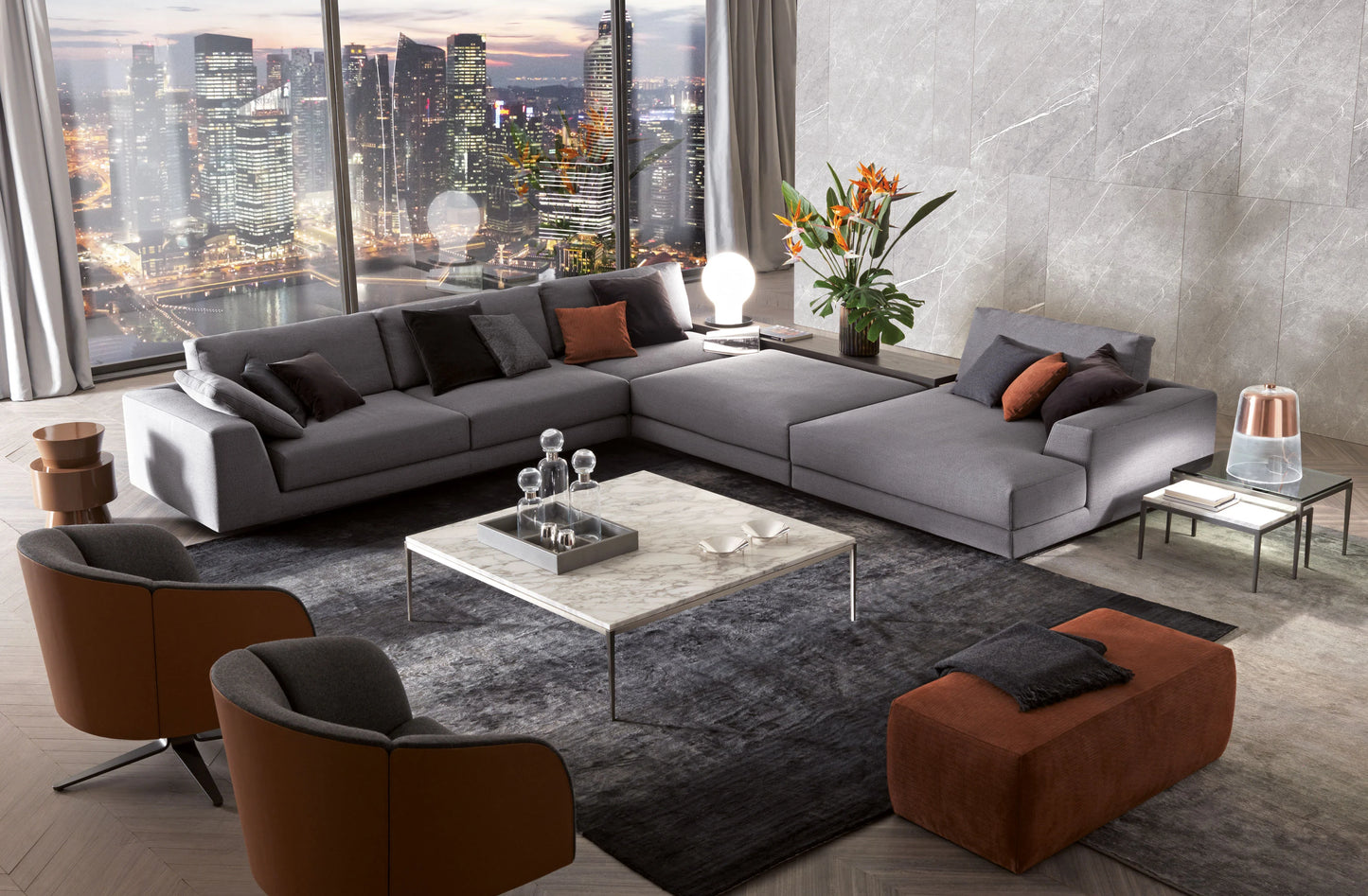 ARGO | Sofa with integrated magazine rack by MisuraEmme | $49,938.97