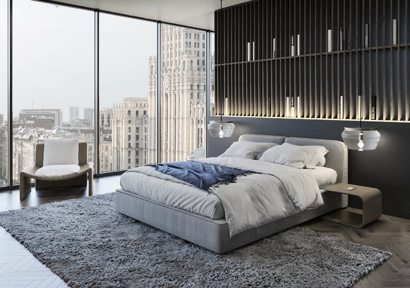 ASTON MARTIN HOME | V298 UPHOLSTERED DOUBLE BED WITH NIGHTSTANDS | $44,660.00