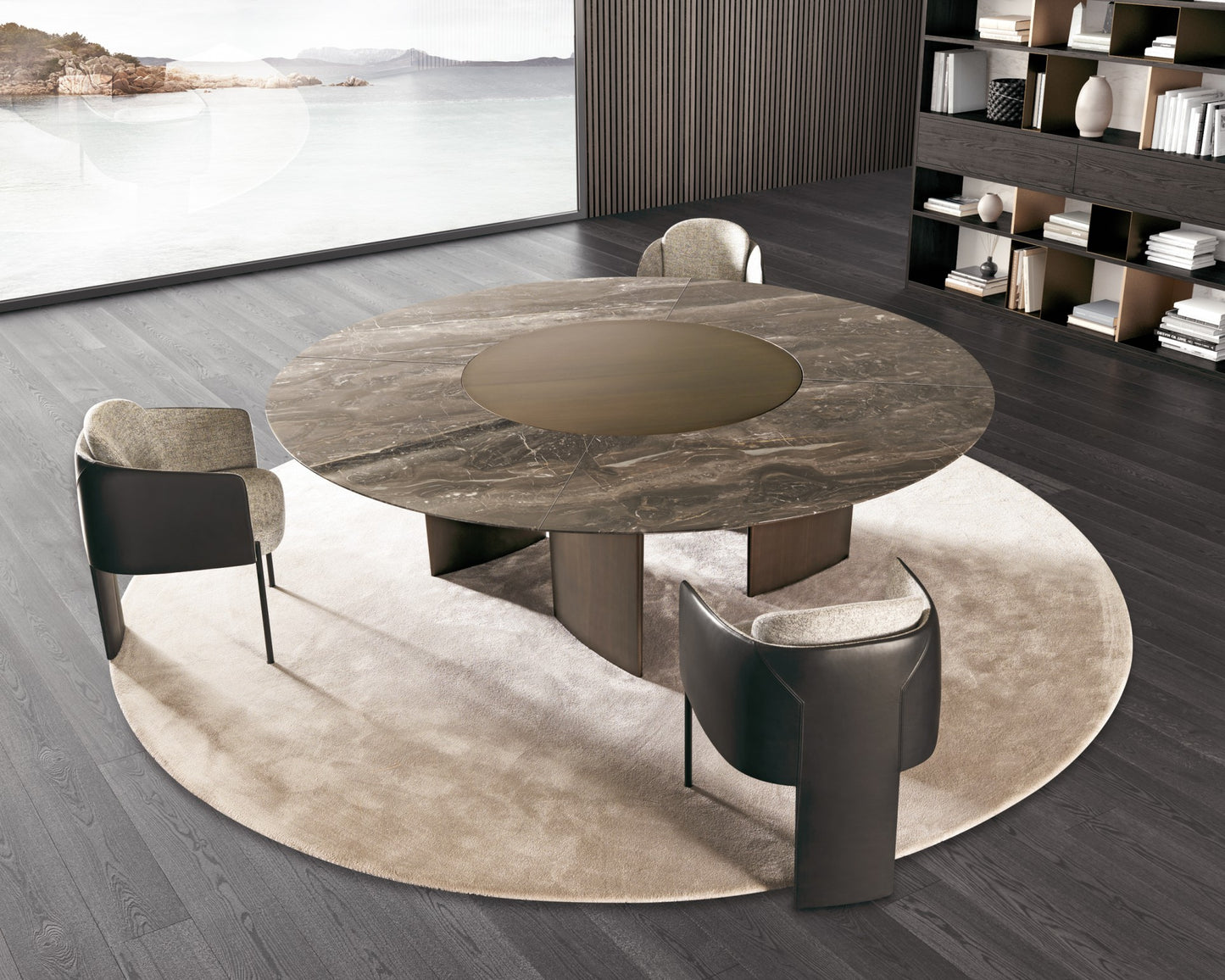 ALA | Dining table with lazy Susan by MisuraEmme | $30,294.00