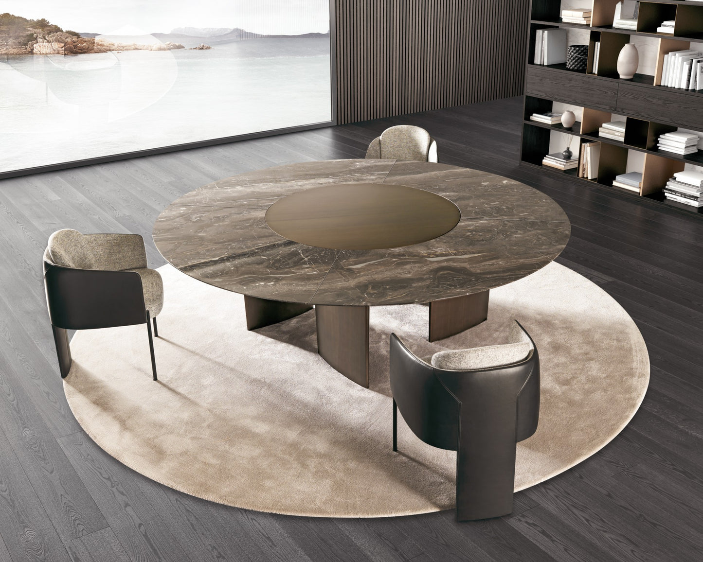 ALA | Dining table with lazy Susan by MisuraEmme
