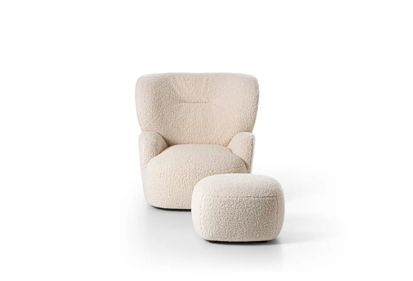 Gervasoni Loll 09 Swivel Armchair in Polar Upholstery by Paola Navone $4,4230.00