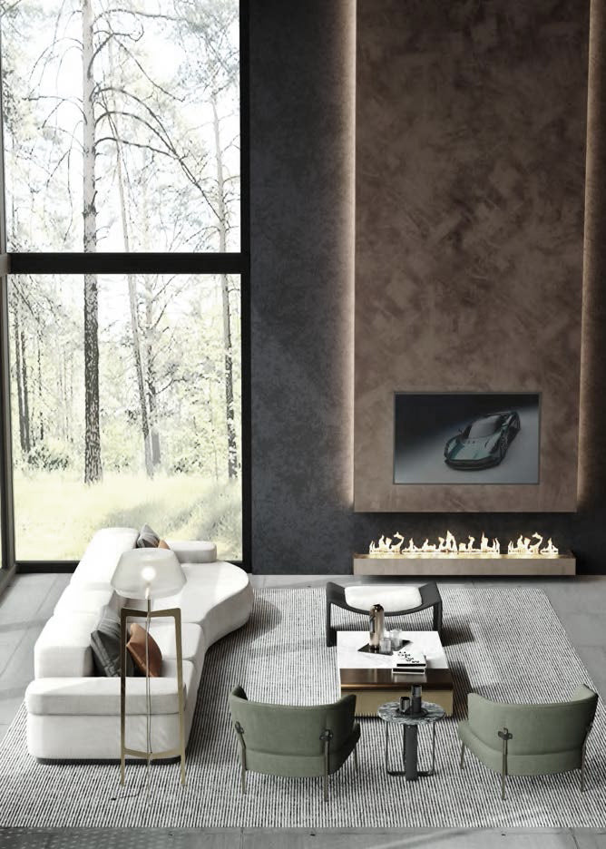 ASTON MARTIN HOME | V255 FABRIC CURVE SOFA | $39,820.00