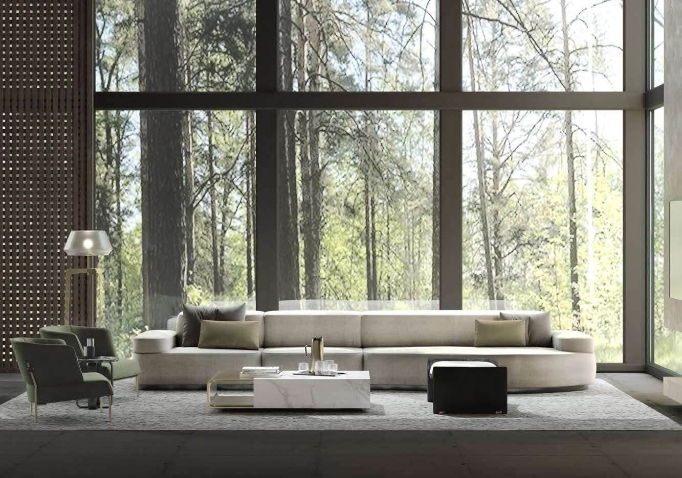 ASTON MARTIN HOME | V255 FABRIC CURVE SOFA | $39,820.00