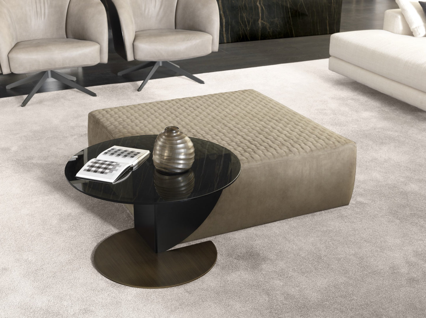 MISURAEMME | STONE LEATHER POUF | $4,254.06
