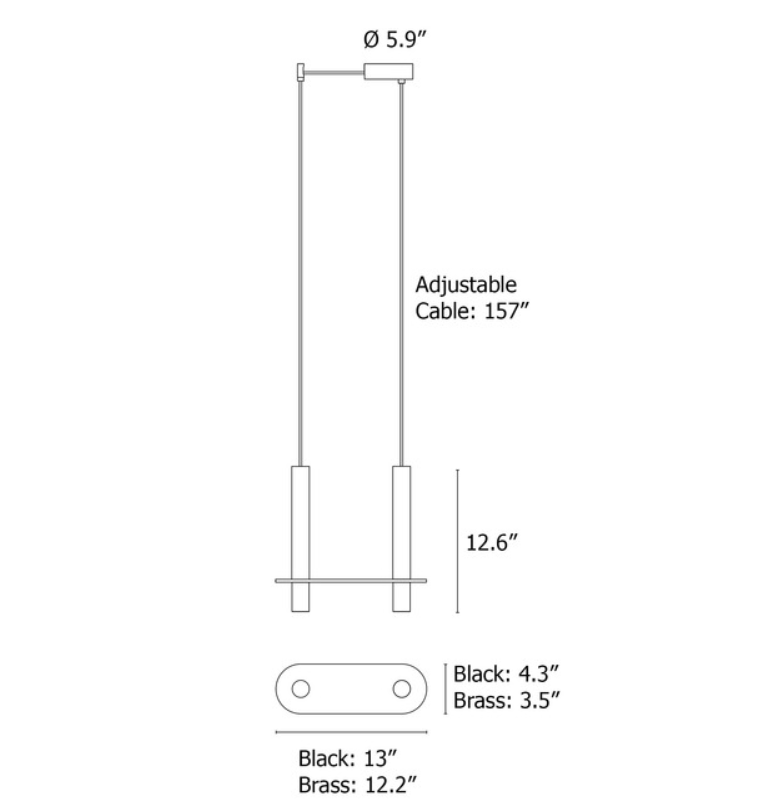 META MATTE BLACK | Mini Parallel Pendant by David Pompa from $4,177.00