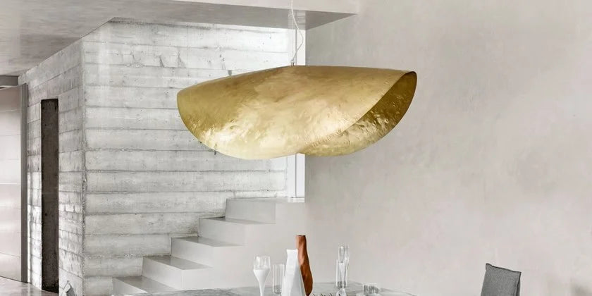 GERVASONI | LARGE BRASS SUSPENSION LAMP | $1,665.00