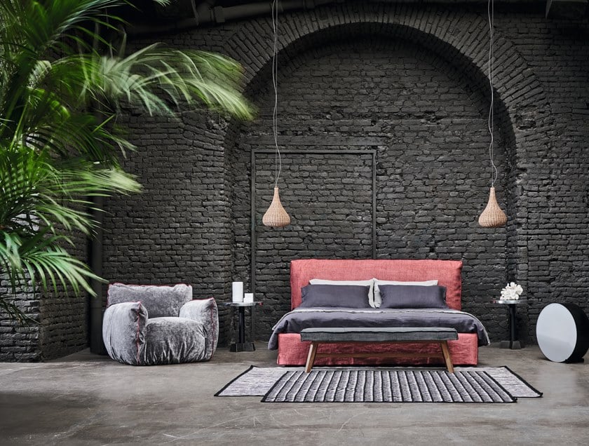 Gervasoni Gray 15 Bench in Grey Lacquered Oak & Brick Upholstery $1,500.00